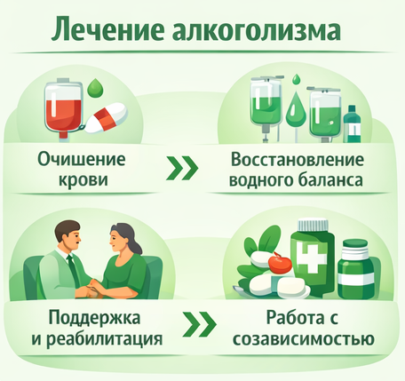 лечение алкоголизма в Кыштыме этапы